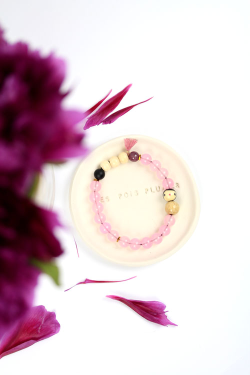 (image pour) Bracelet Perle Verre Pivoine 🌺